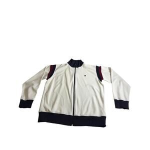 American Eagle Track Jacket Adult Large White Full Zip Pockets Embroidered Logo